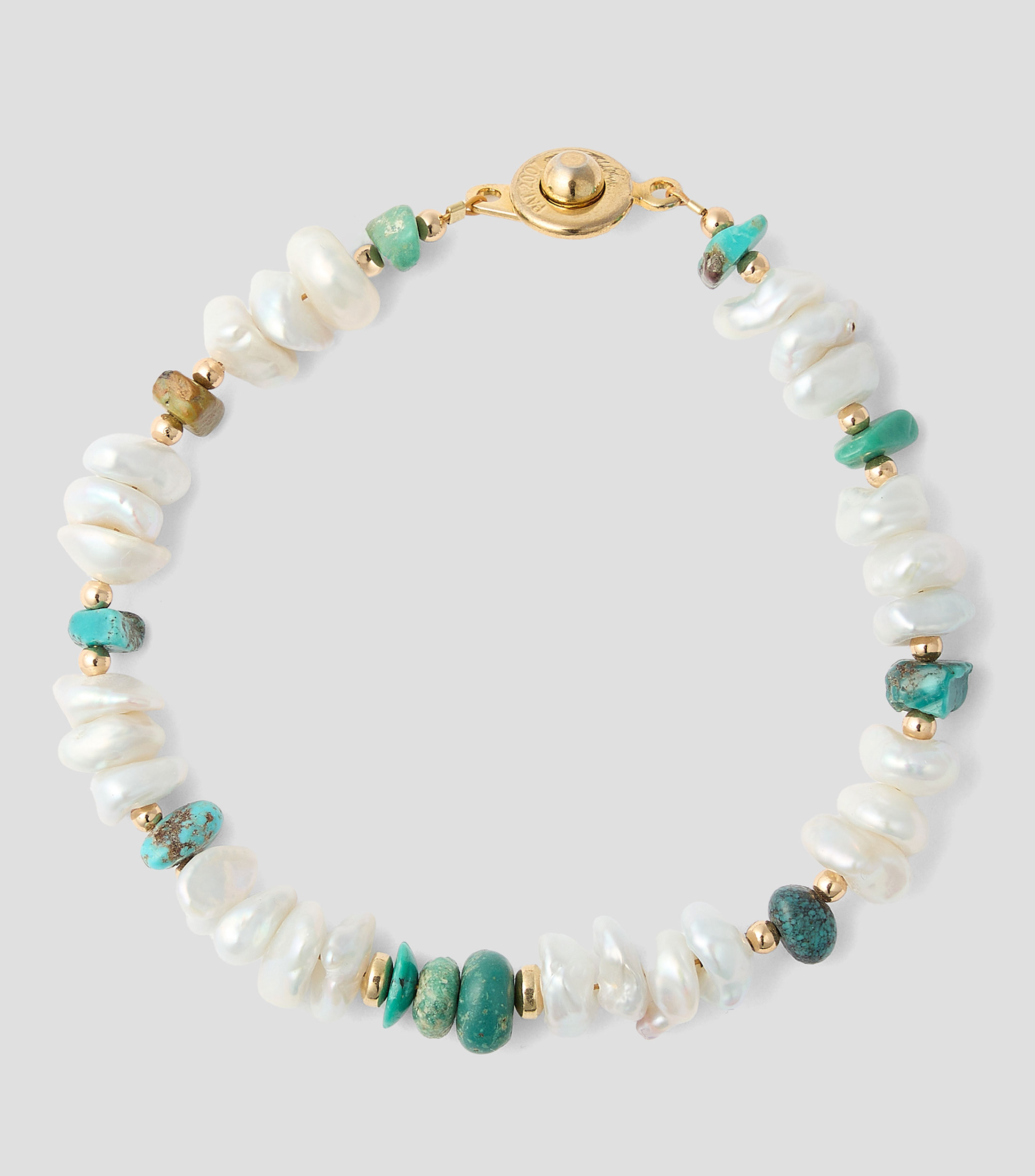 Pulsera con perlas y turquesas Mujer